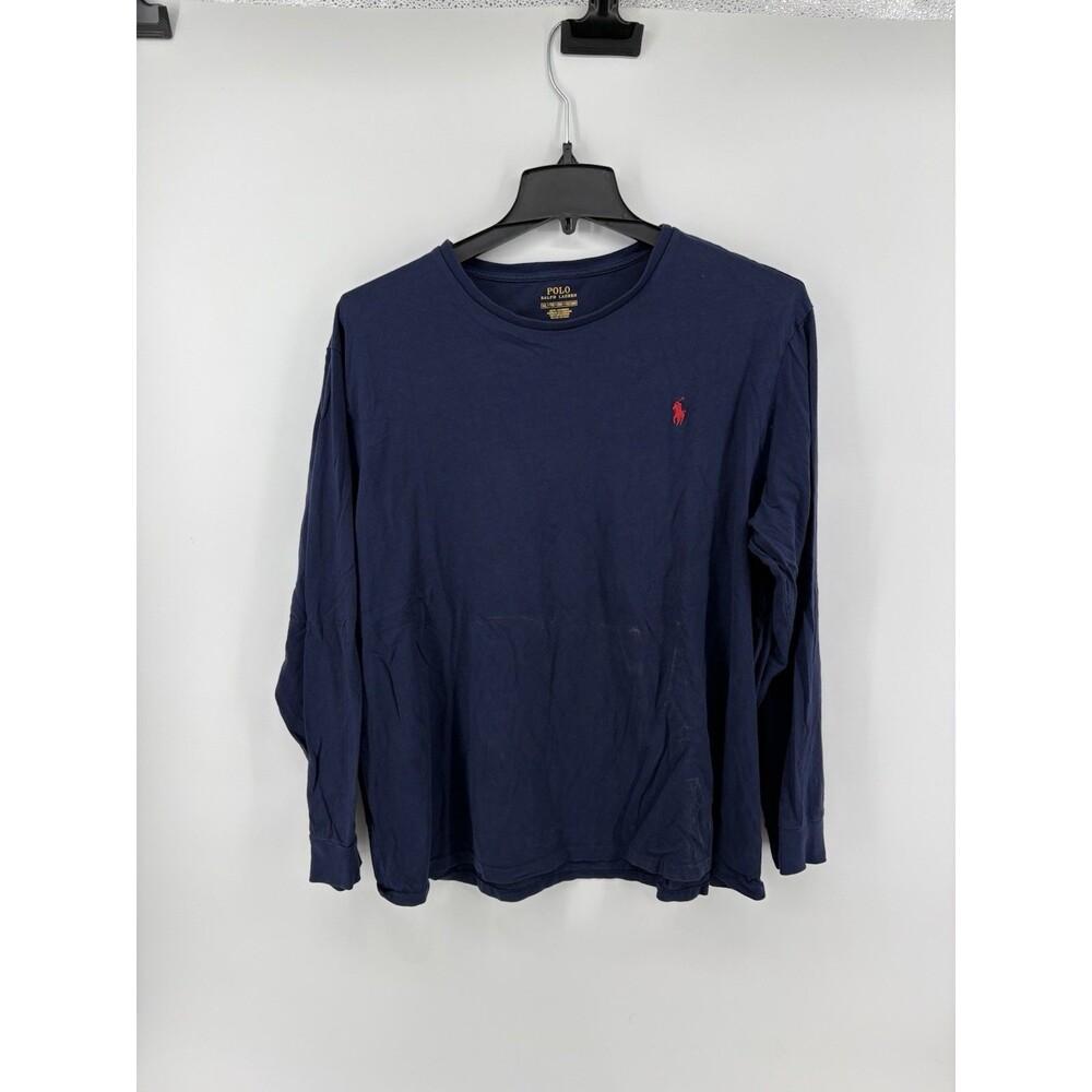 Polo Ralph Lauren Long Sleeve T Shirt Navy Blue Logo Men’s XXL Casual Preppy